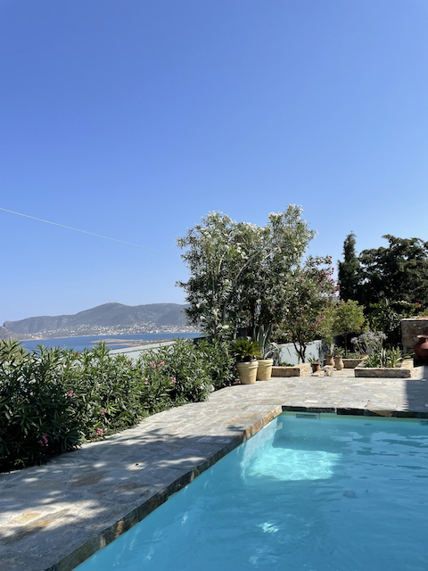 Pool and bay view